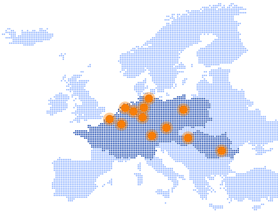 European transport network with Unitrans Bohemia routes